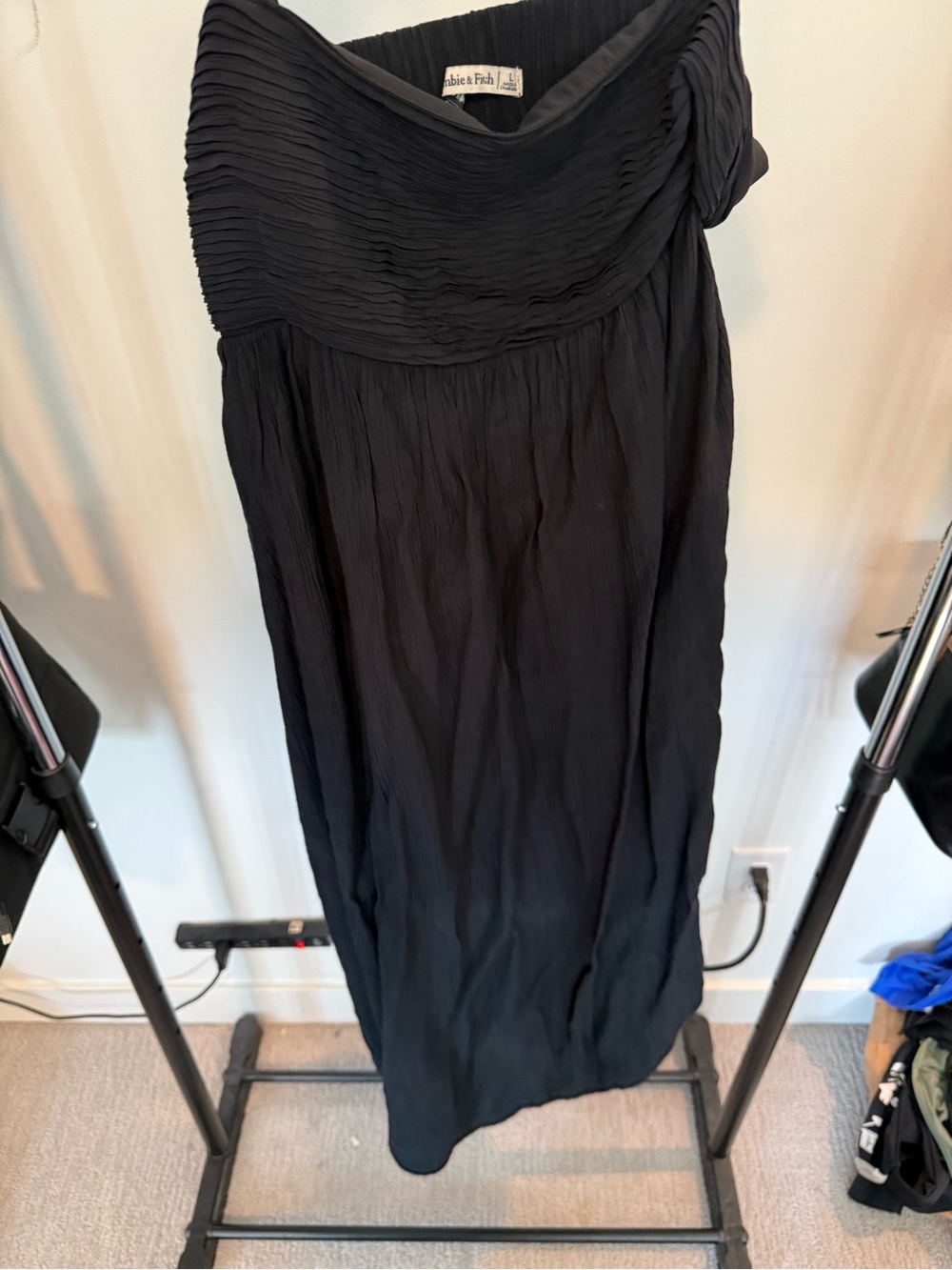 Abercrombie & Fitch Black One-Shoulder Maxi Dress